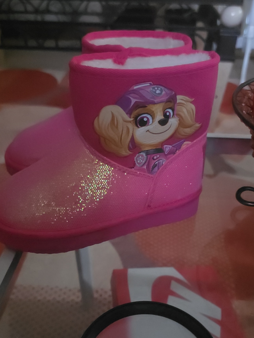 Paw Patrol Skye Hot Pink Glitter Girls Snow Boots